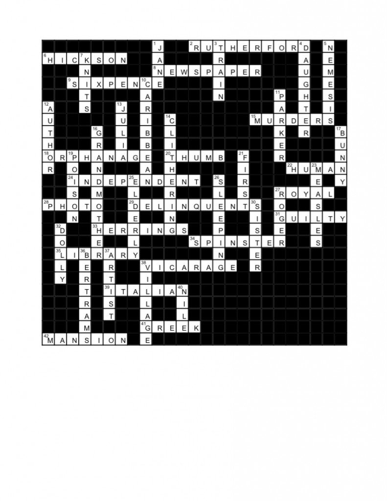 Miss Marple Crossword Puzzle Solution Millie Mack #39 s Blog