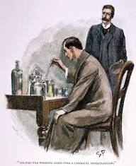 Holmes doing experiments